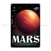 Visit Mars Travel Poster Explore Mars Metal Plaque Poster Rusty Create Garage Retro Bar Tin Sign Poster