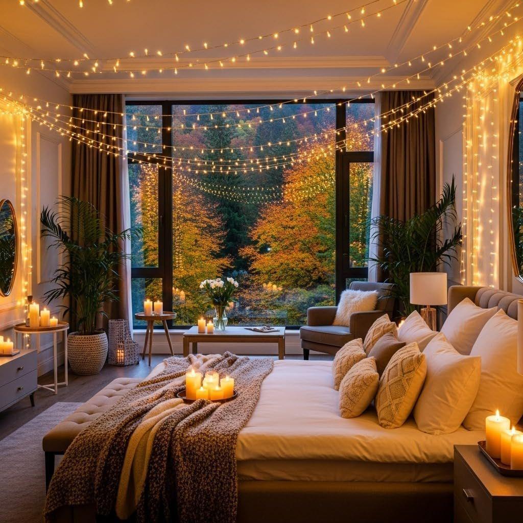 36 футов Светодиодные пиксельные гирлянды теплого белого света | 360° Медная проволока Фея , Рождество, Свадьба, Вечеринка, В помещении и на улице | Последовательное светодиодное освещение | Упаковка из 3 штук