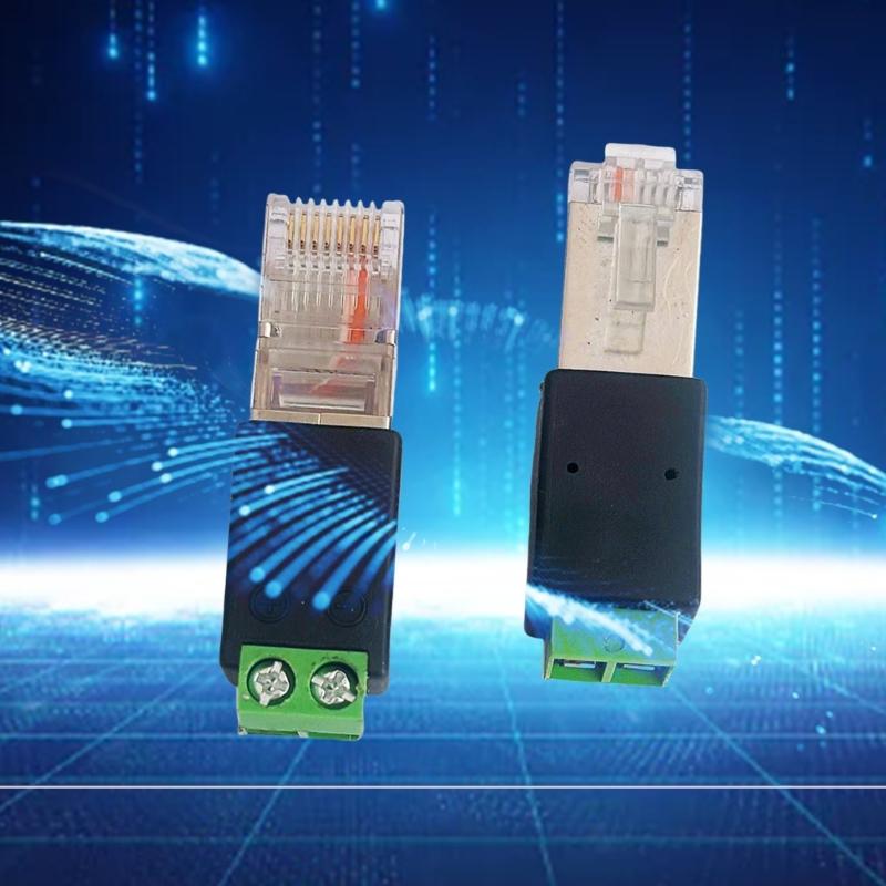 4 шт. Разветвители-конвертеры RJ45 Male на 485 Сетевые разъемы Винтовые клеммы Адаптеры Конвертеры Адаптеры с кристаллическим разъемом