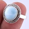 Натуральный Республика Ларимар Драгоценный камень Ручной работы Кольцо из стерлингового серебра 925 пробы Р.6" V3E53