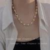 Elegant French Pearl Necklace & Bracelet Set for Women