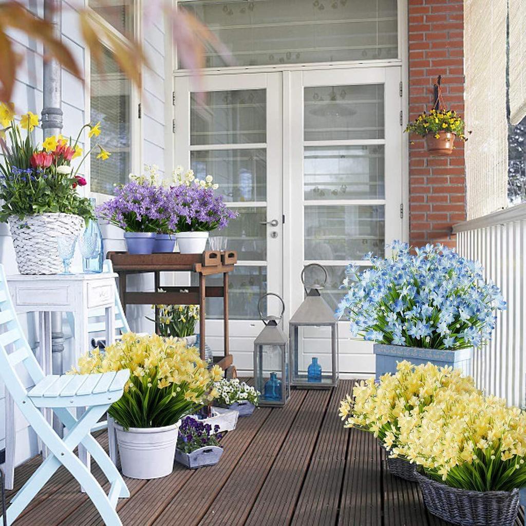 Искусственные цветы, искусственные нарциссы, цветы, устойчивые к ультрафиолетовому излучению, кашпо, крыльцо, патио, офисное украшение для дома(6 цветов, 1/2/3/4/5 шт. на выбор)