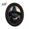 Small Oval Wall Picture Halloween Ghost Decor Cute Table Sign Vintage Framed Waterproof Prints Picture Decorative Art for Mantel Living Room