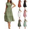 Women's Summer Casual Midi Maxi Dress Boho Flutter Sleeve A-Line Long Dress Slim Big Swing Dress