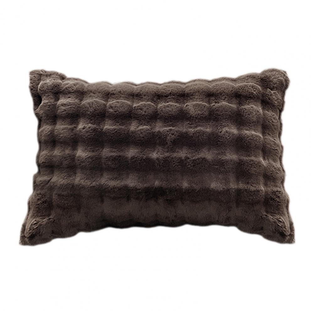 Плюшевая наволочка однотонного дизайна, уютная наволочка, осенне-зимняя теплая удобная наволочка для спальни