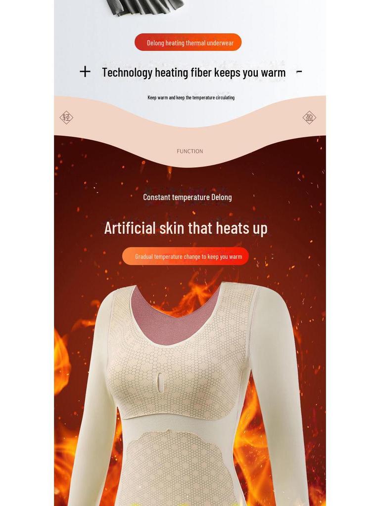 Женская термопижама из бархата с длинными рукавами и встроенной нагрудной подкладкой