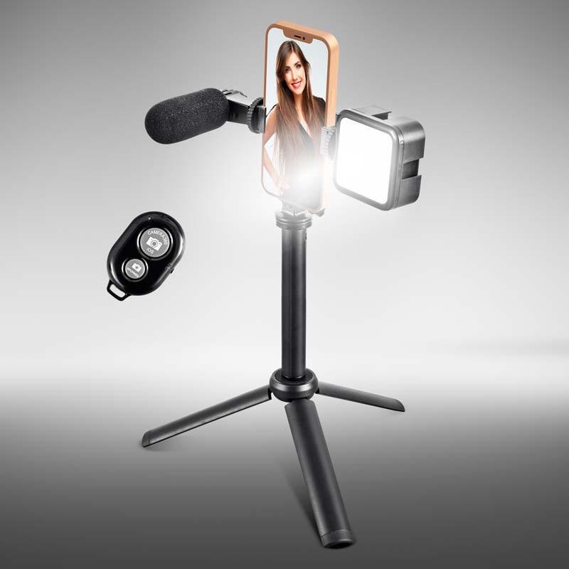 Trépied Vlog Et Livestream Avec Led Et Microphone Vlog 100 Wi Light