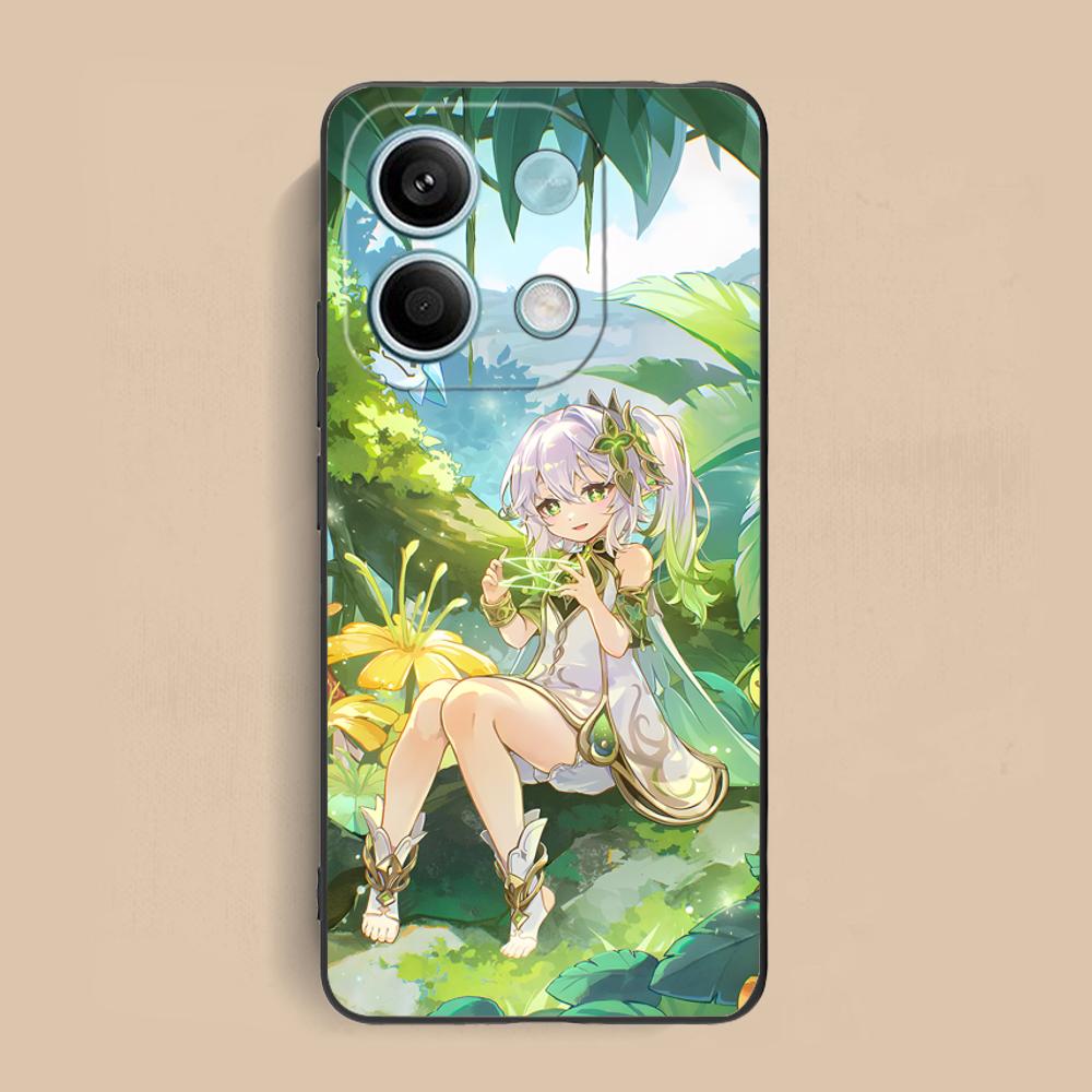 Игровой чехол GI Nahida Матовый ТПУ для мобильного телефона Xiaomi Redmi Note 14 13 12 11 S Pro Plus 4G 5G Цветная печать