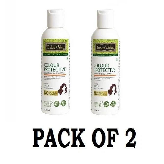 Indus Valley Organic Color Protect Shampoo 200ml x 2 Natural Care Sulfate Free