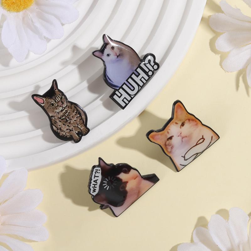 Милые кошачьи УФ-пины На заказ Не разговаривай со мной, я злой Броши Значки на лацкан Одежда Радужные животные Ювелирные изделия Подарок для друзей