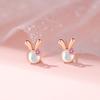 Small Rabbit Stud Earrings Women's Fashion Light Luxury Niche Zodiac Rabbit Earrings Accessories