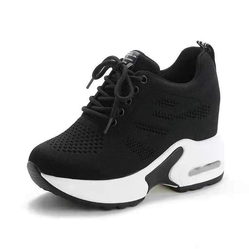 Women's Height-Boosting Breathable Mesh Sneakers - Versatile Spring/Summer Thick-Soled Korean Style 2023