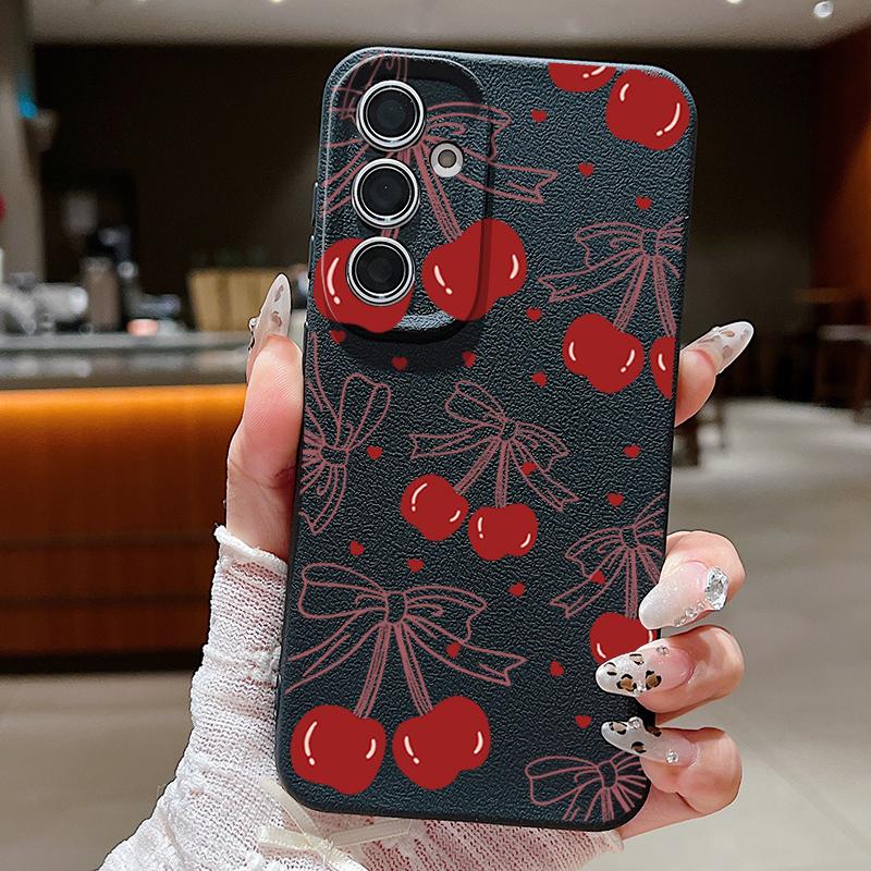 Cherry Fruits Case For Samsung Galaxy S25 S24 Ultra S23 Plus S22 S21 FE A15 A16 A25 A26 A34 A35 A36 A52 A53 A54 A55 A56 5G Capa