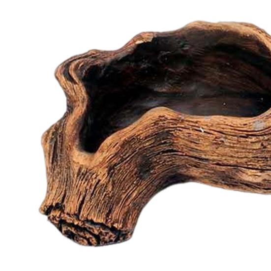 Tree Stump Flowerpot Cement Decorative Planter Desktop Small Rustic Planter for Succulents Cactus Windowsill Shelf Decor