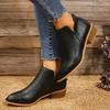 Fashion 2024womens Winter New Fashion  Designer Simple Solid Color Womens Boots PU Leather Outdoor Leisure Office Ladies Nude Boots