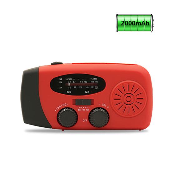 Hand Crank Emergency Radio with Flashlight Compact Portable Multifunctional FM/AM Solar Radio LED Torch