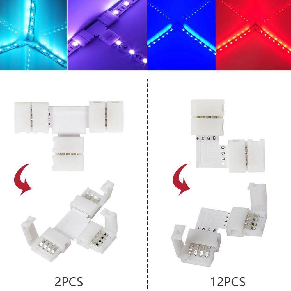 95Pcs 4Pin RGB 5050 LED Connector LED Strip Light Connectors Accessories Kit