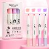 4pcs Tacotaco Color Highlighter Pens Set Cartoon Capped Art Marker for Drawing Painting Office School A7594