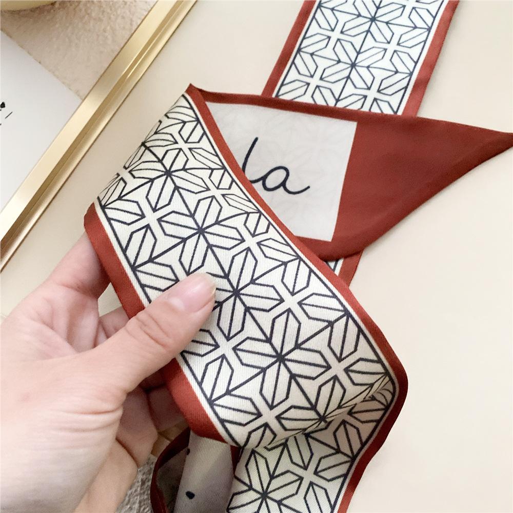 Новые шарфы Шелковые шарфы Женские весенние и осенние длинные декоративные профессиональные шарфы Летние тонкие стили в сочетании с рубашками Стильные