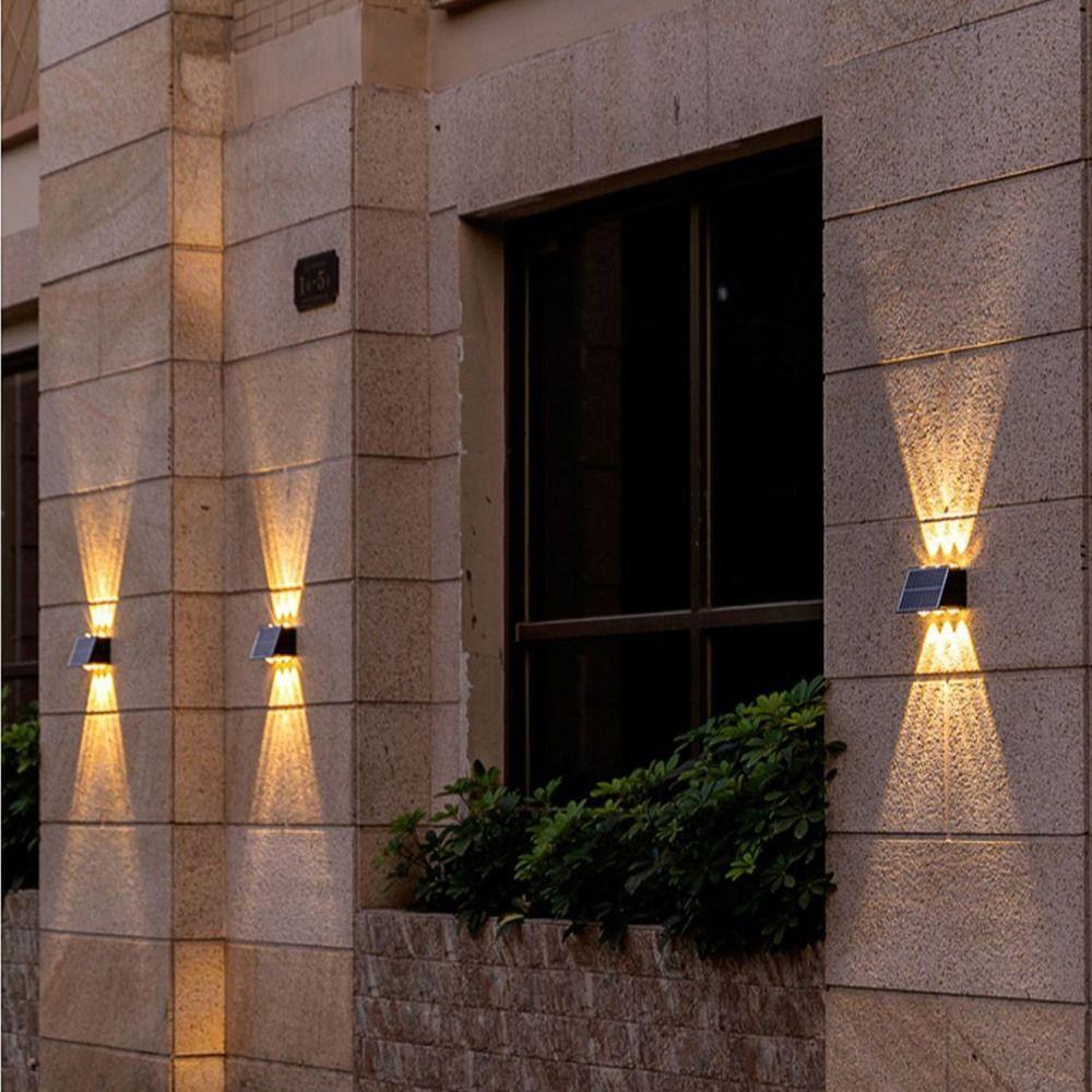 IP65 Waterproof 4/6/8 LED Solar Light Up and Down Fence Solar Lamp Modern Solar Wall Lamp Porch