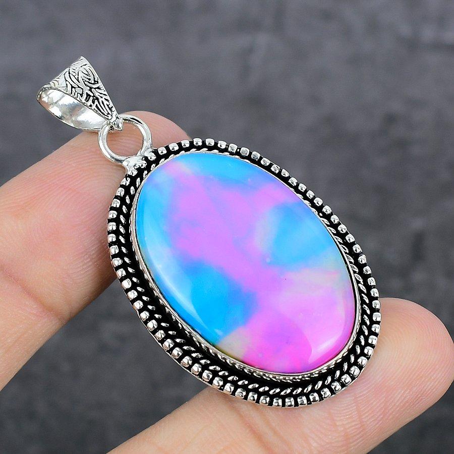 Подвеска из серебра 925 пробы с синим триплетным опалом в этническом стиле 2,17 дюйма w6Y98