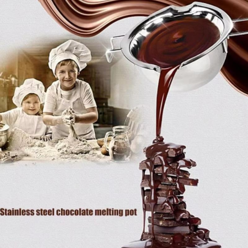 Household Handmade 304 Stainless Steel Melting Bowl, Chocolate Heating PotWax Melting Pot, Butter Melting PotSugar Boiling Pot
