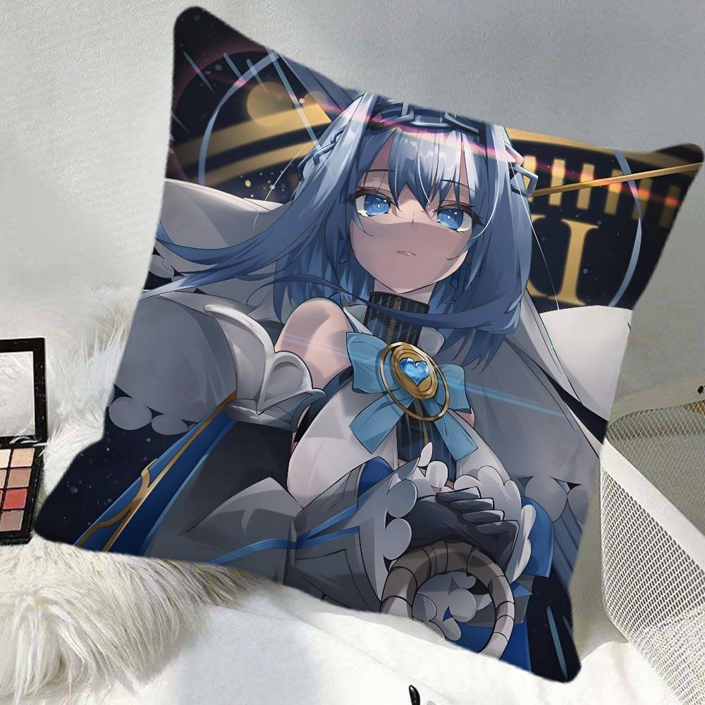 Anime OOuro Kronii Pillow Case Square Pillow Bedroom Sofa Leisure Comfort Cushion Car Home Decoration