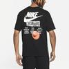Nike Мужская футболка с коротким рукавом, черный цвет, с американским ретро-логотипом из трех полосок