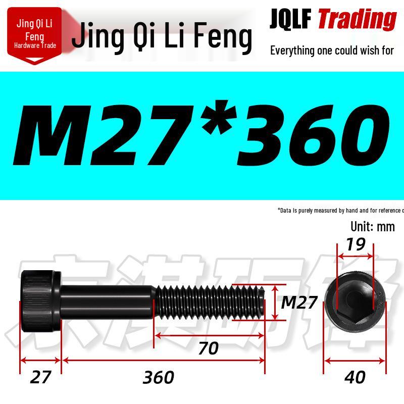 M20-M27 High Strength Blackened Hex Socket Head Cap Screw with Knurled Cylindrical Half Thread