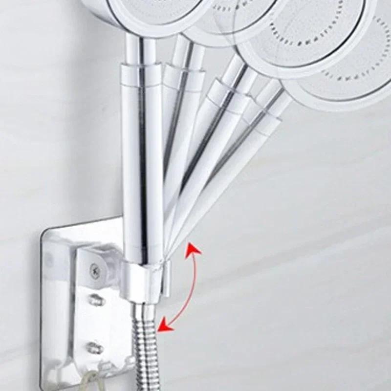 Strong Adhesive 90° Aluminum Wall Gel Mounted Shower Head Holder Adjustable Bathroom Acssories Stand Bracket