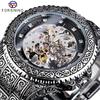 Forsining Men's Top Watch Waterproof Automatic Mechanical Watch Men's Mesh Engraving Watch with Rhinestones