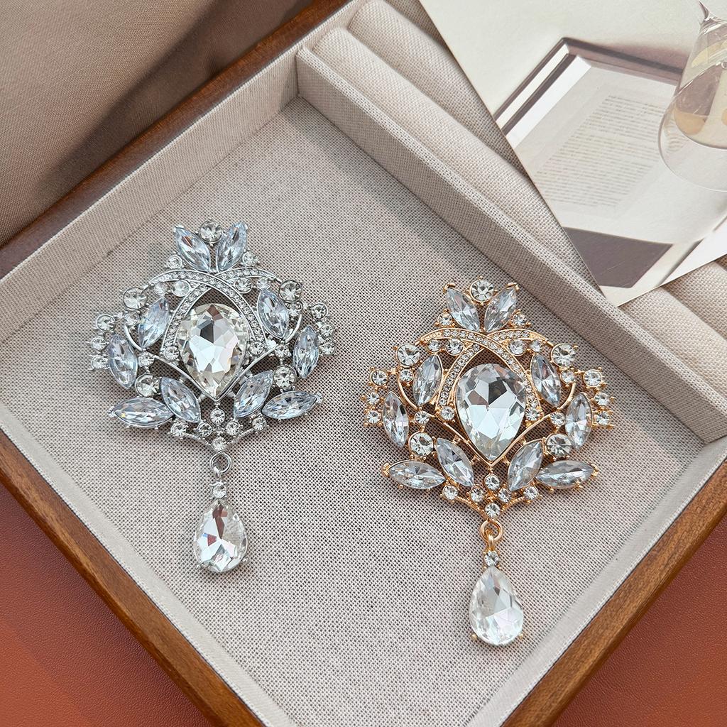 Европейско-американская преувеличенная большая брошь-подвеска в виде капли воды, цветок для груди, аксессуары для одежды для женщин