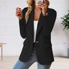 Yousheng Women Blazer Slim Fit Long Sleeves Commuter Suit Coat Solid Color Single-Button Blazer for Office Daily Wear Evening Party