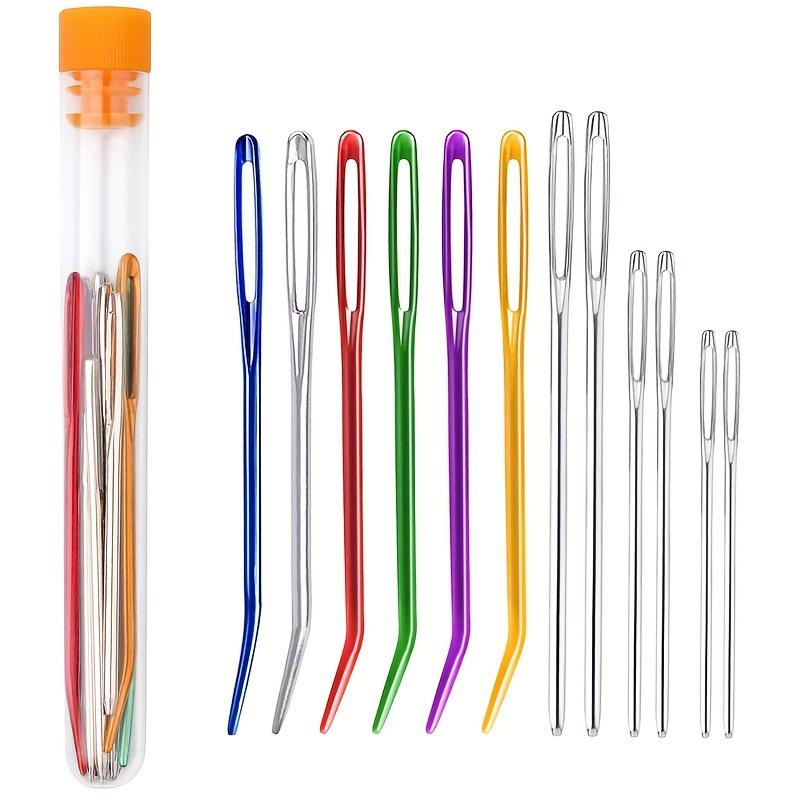 Изогнутая игла с тупым кончиком и большим ушком для кожаных и пряжных DIY-проектов