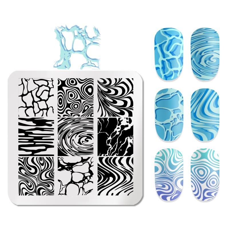 Штамповочные пластины для дизайна ногтей, листья, цветы, трафареты из нержавеющей стали, инструменты для штамповки изображений для ногтей, маникюрные инструменты