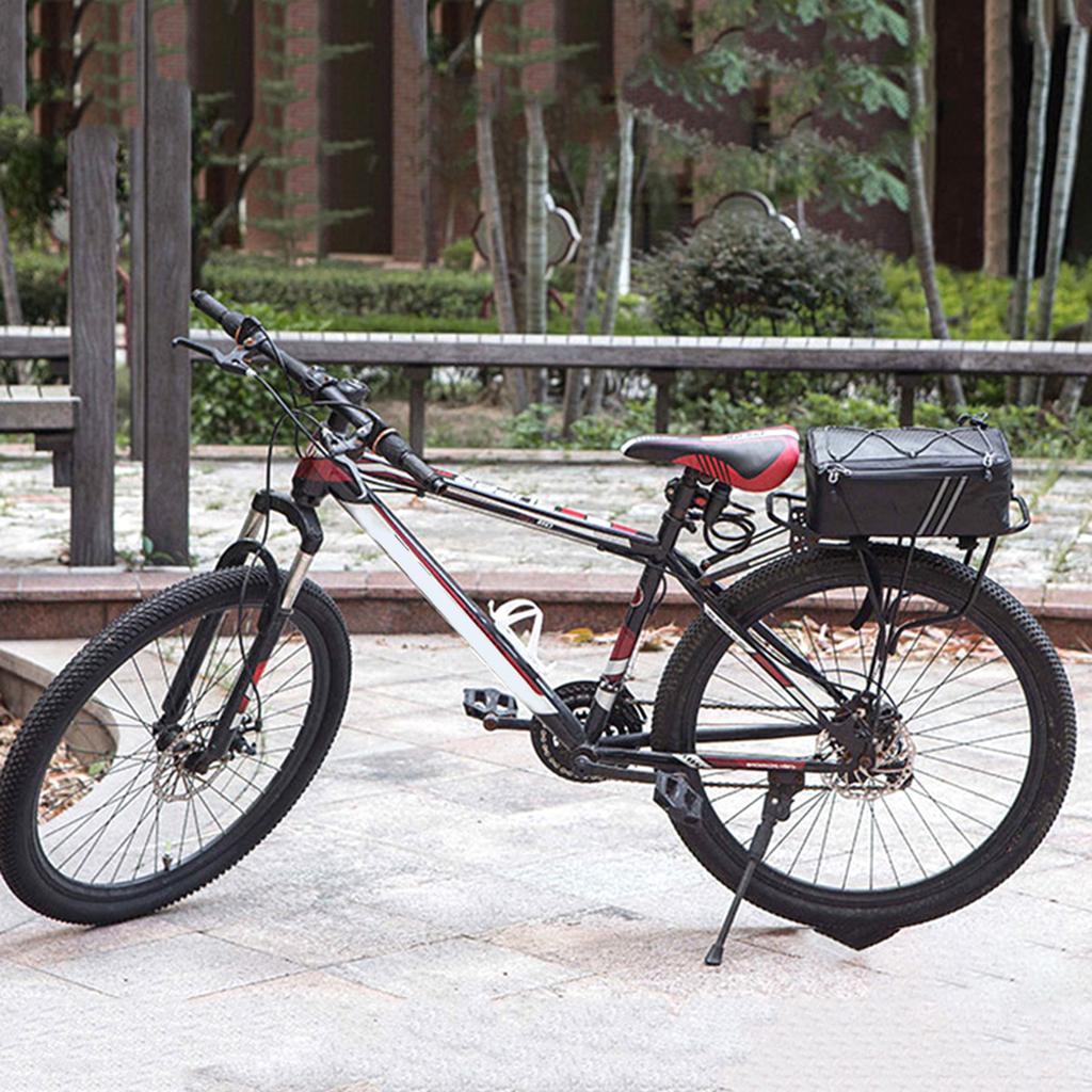 Bike Rack Rear Carrier Bag Trunk Bag  PU Leather Waterproof 9L Large Capacity Storage Luggage Cycle Storage Bag