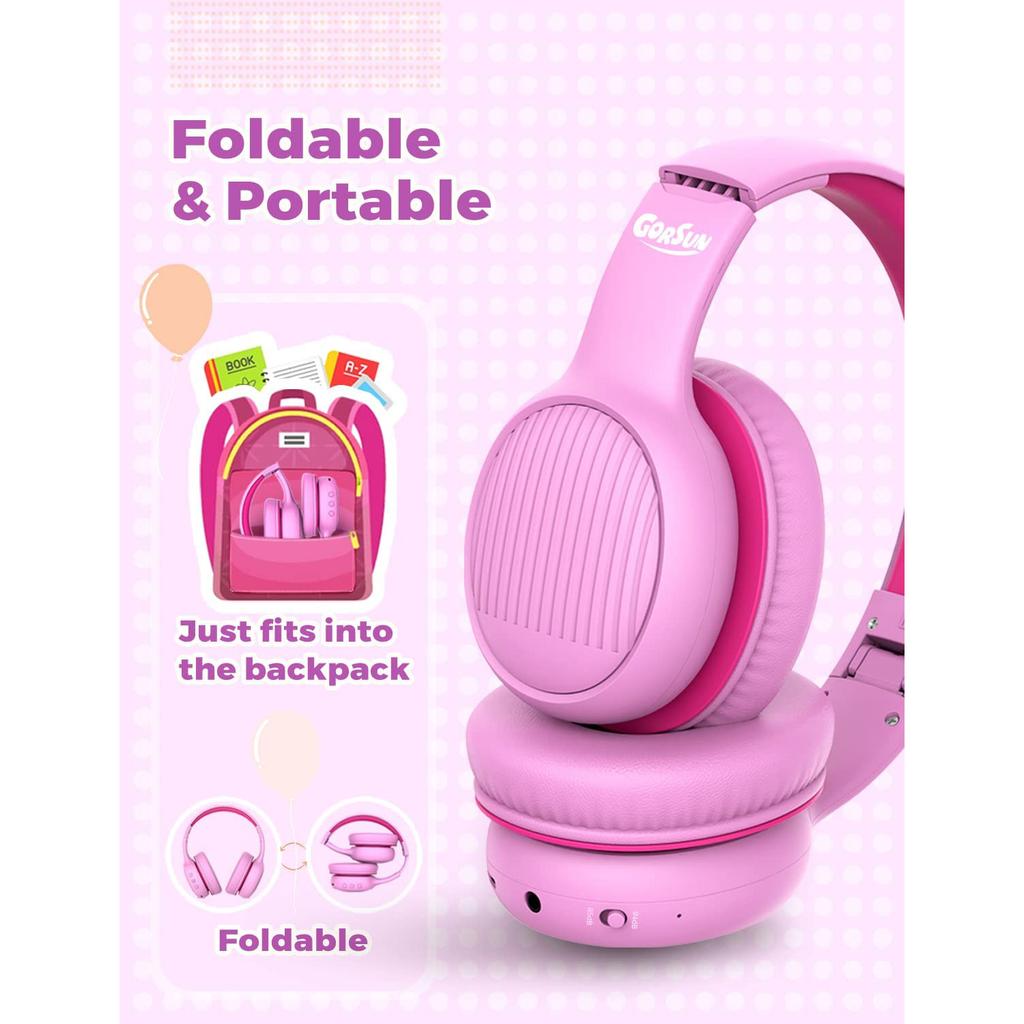Premium Kids Headphones with 85/94dB Volume Limited, Wireless Headphones, Bluetooth Headphones Over Ear with Built-in Microphone,Wired/Wireless