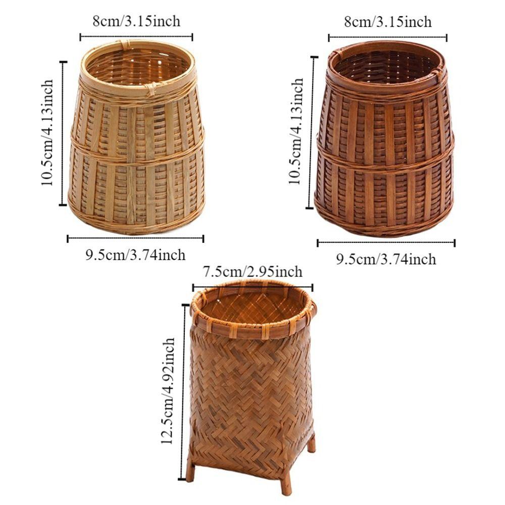 Natural Tea Ceremony Display Baskets Handmade Pencil Holder Multipurpose Makeup Brush Holder Home