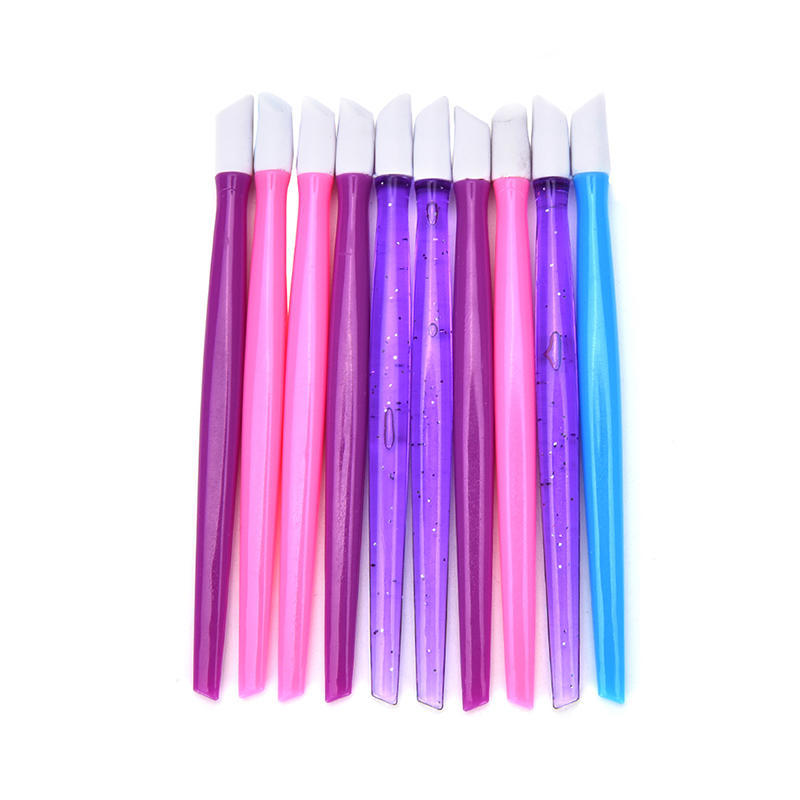 Safe And Durable 10 Pcs Cuticle Pusher Plastic Foils Nail Art Hoof Stick Tools Wrap Applications