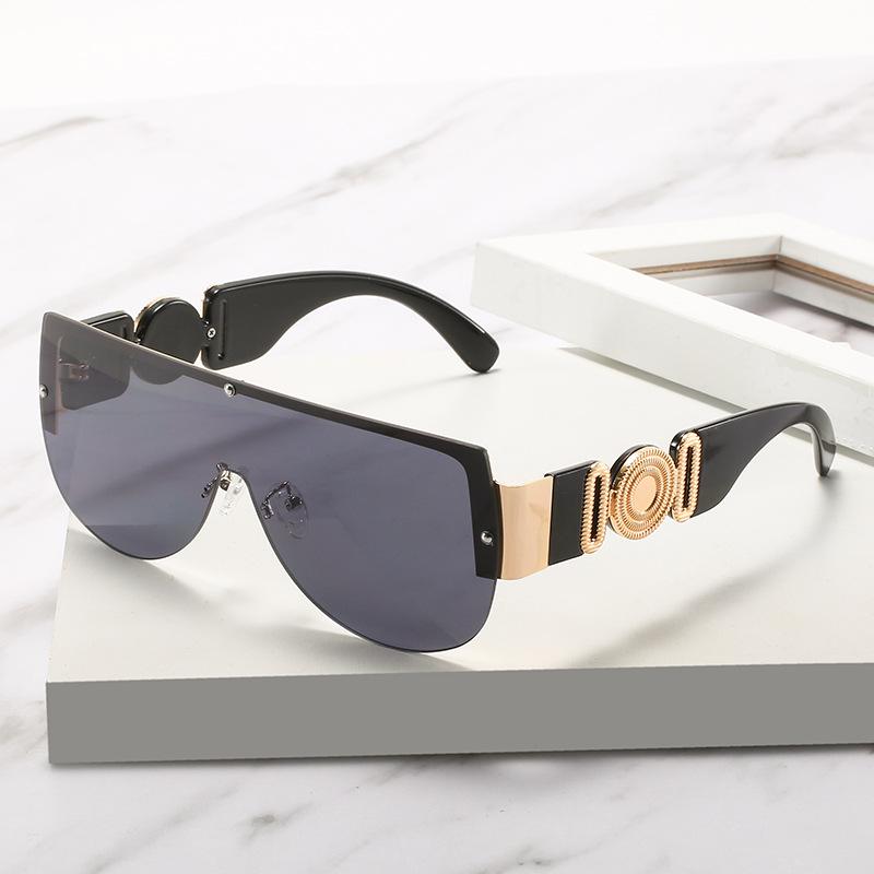 Трендовые европейские и американские солнцезащитные очки-моноблок с большой оправой 2021
