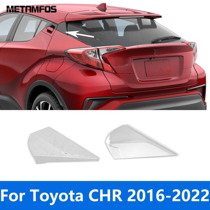 Rear Window Spoiler Side Wing Cover Trim Sticker For Toyota CHR C-HR 2016- Chrome Exterior Accessories Car Styling
