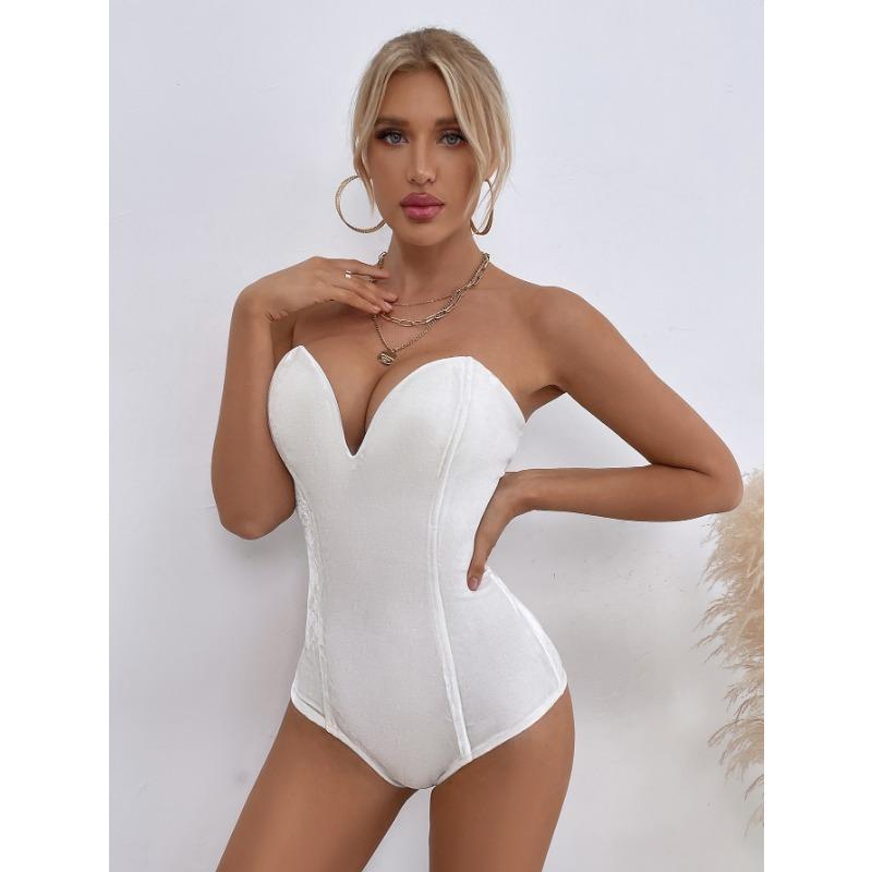 Женский золотой бархатный сексуальный универсальный комбинезон без бретелек для женщин