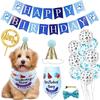 Decorative Pet Birthday Decorations Set Dog Sequins Hat Cat Birthday Party Supplies  for Dogs Cats