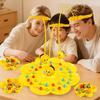 Magnetic Bee Bean Picking Game with Headband Color Cognition Kids Parents Interactive Family Party Tabletop Fishing Board Game Educational Toy