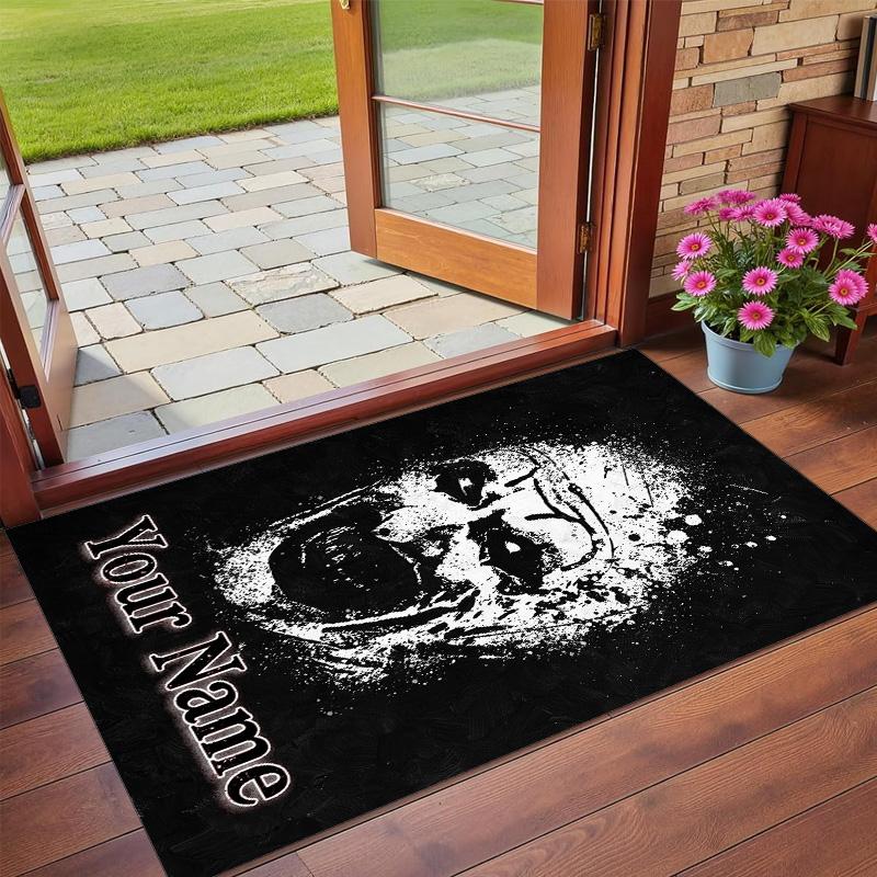 Crystal Velvet Rug Custom Name Text, Soft Non Slip Floor Mat Home DecorTerrifier Art the Clown