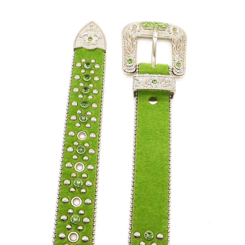 Women's Full Diamond Rivet Alloy Buckle Fashion Trend Custom Rhinestone PU Leather Belt