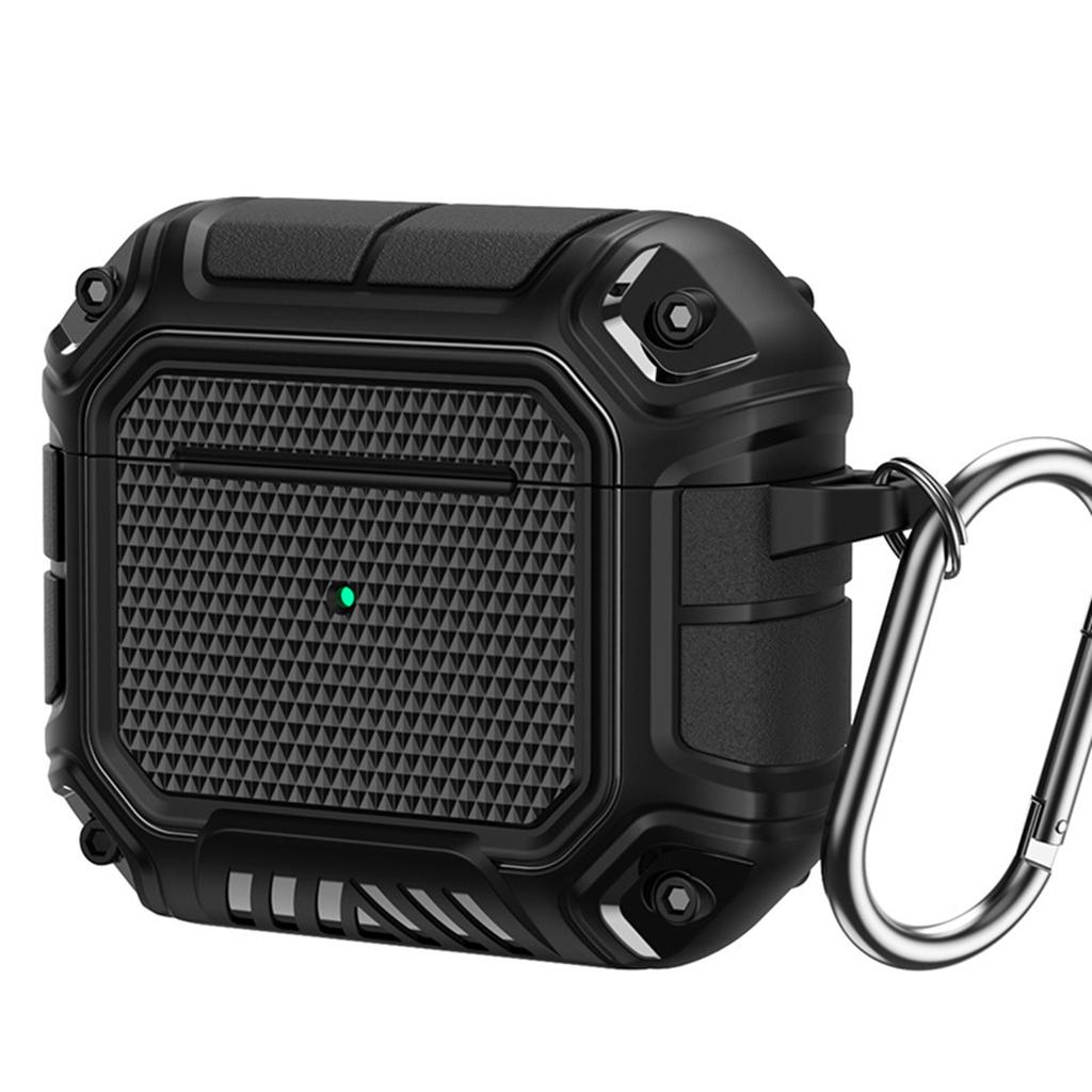 Защитный чехол для наушников TPU Чехол Защита от потери с карабином для IOS Earbuds 3 Черный Черный