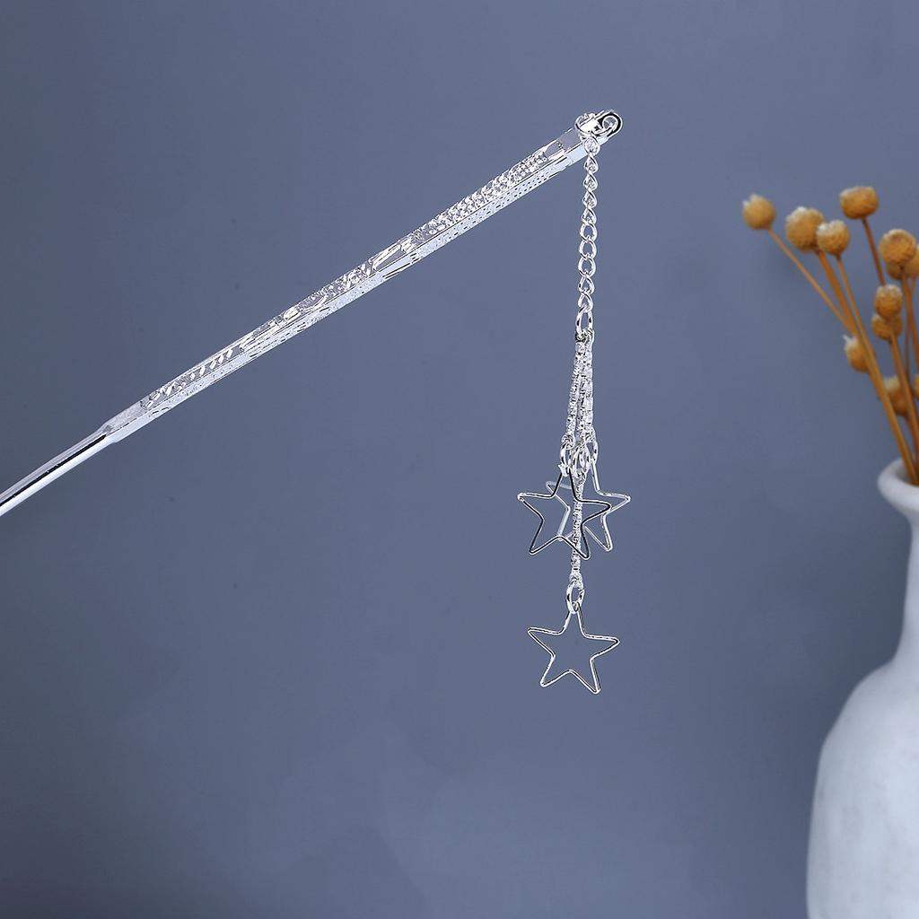 Miao Geometric Hollowed Out Step Shaking Tassel Hairpin Vintage Peacock Tassel Ancient Wind Cheongsam Cheongsam Hanbok Hair Ornaments