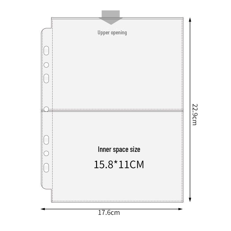 Сменный блок для альбома с карточками формата А5 с 7 отверстиями: Прозрачная 3-дюймовая сетка из четырех квадратов для карточек идолов
