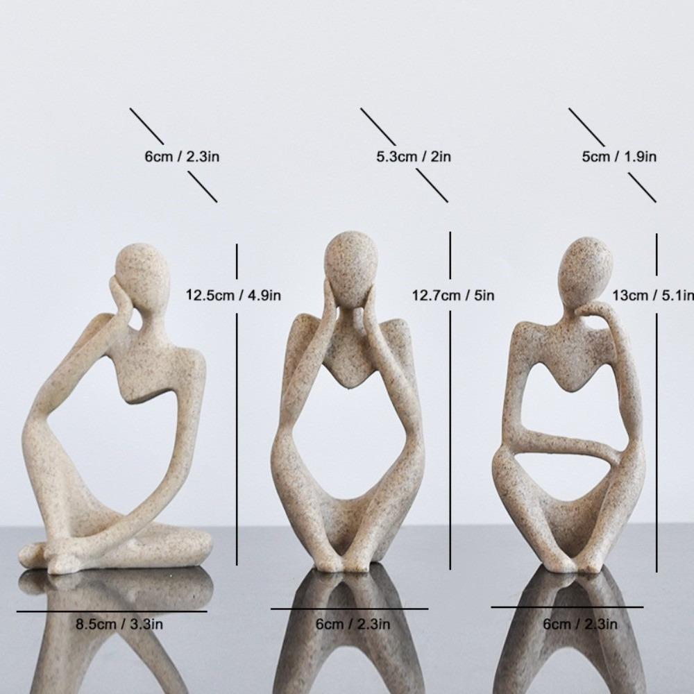 Resin Abstract Sculpture Figurine Sand Color Desk Display Ornaments Reading Decor